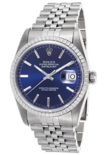 Rolex Men's Pre-Owned Automatic Stainless Steel Blue Dial - ROLEX-16220-4-PO - Previosly Owned, With Box, No Papers<br />