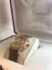 CARTIER QUARTZ WOMEN'S WATCH, 18K, 30M WATER RESISTANT, LEATHER STRAP, MODEL: 1400 0 - New, With Box, No Papers<br /> - 6
