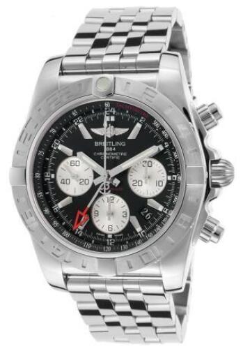 Breitling Men's Chronomat 44 Auto GMT Stainless Steel Black Dial SS - BREITLING-AB042011-BB56-375A - New, With Box, Manual and Papers Included<br />