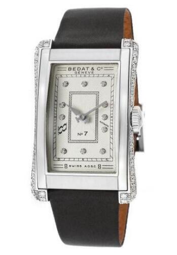 Bedat &amp; Co. Women's No. 7 Automatic Diamond Black Satin and Genuine Leather - BEDAT-788.030.109 - New, With Box, Manual Included<br />