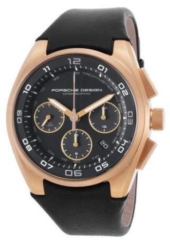 Porsche Design Men's Dashboard Auto Chrono Black Calf-Skin &amp; Dial 18K Rose Gold - PORSCHED-6620-69-40-1243 - New, With Box, Manual Included<br />