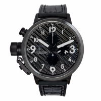 U-Boat Men's Flightdeck Auto Chron Black Alligator &amp; Rubber Silver-Tone Hand - UBOAT-7118 - New, With Box, Manual Included<br />