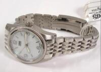 ORIS AUTOMATIC BIG CROWN WOMEN'S WATCH, WITH 13 DIAMONDS, CUT 8/8, WEIGHT 0.0620, COLOR G, CLARITY Si 2, FRONT SAPPHIRE CRYSTAL, 100M WATER RESISTANT, - Store Display, With Box, Manual &amp; Registration Card Included<br />